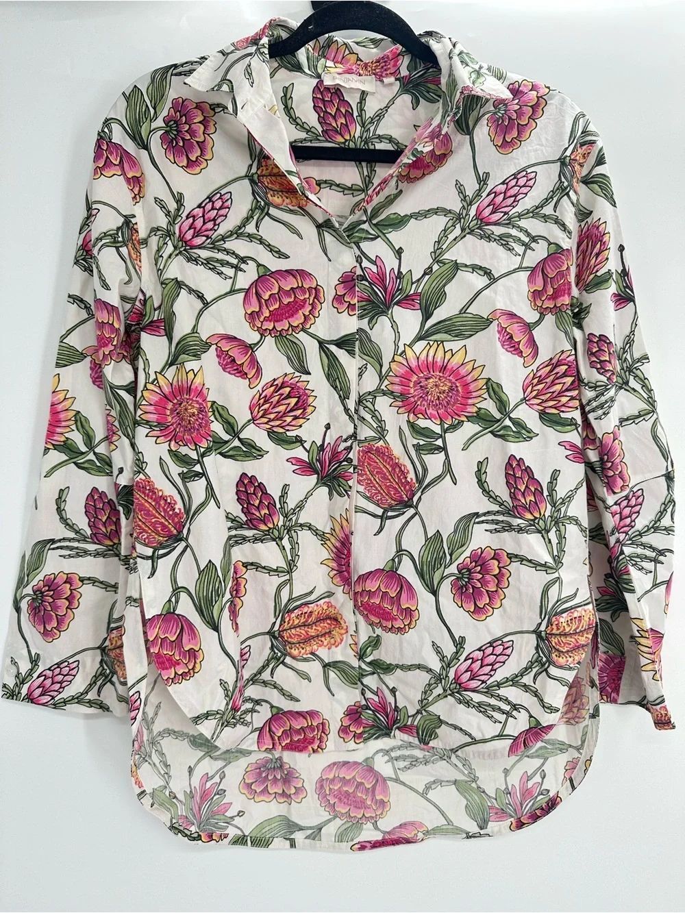 Banjanan Charlotte Long-Sleeve Buttondown Shirt Size XS